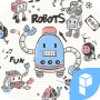 icon Doodle Robot Launcher theme per archos 50b Cobalt